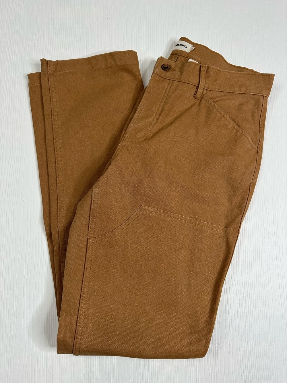 Taylor Stitch Men’s Chore Duck double Knee Pants Caramel Brown 33x33